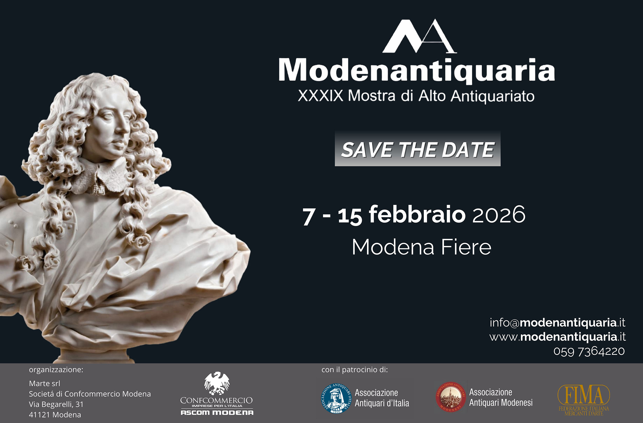 Modenantiquaria - XXXIX Mostra di Alto Antiquariato - 7-15 febbraio 2026 - Modena Fiere